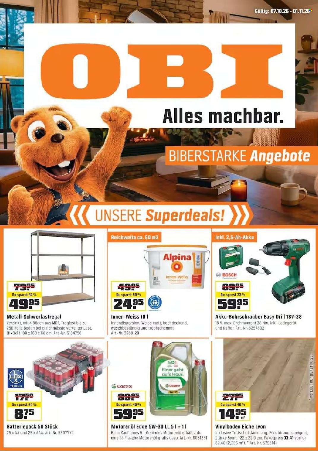 Prospekt OBI - 7.10.2026 - 1.11.2026. Seite 1