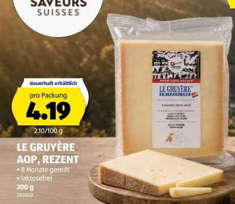 LE GRUYÈRE AOP, REZENT