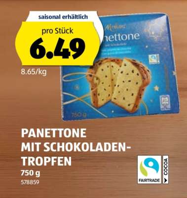Panettone mit Schokoladentropfen