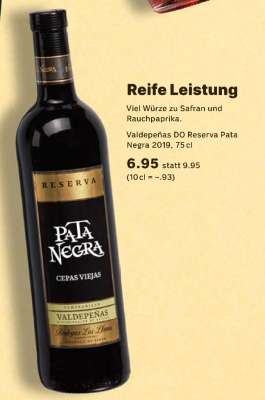 Valdepeñas DO Reserva Pata Negra 2019, 75 cl