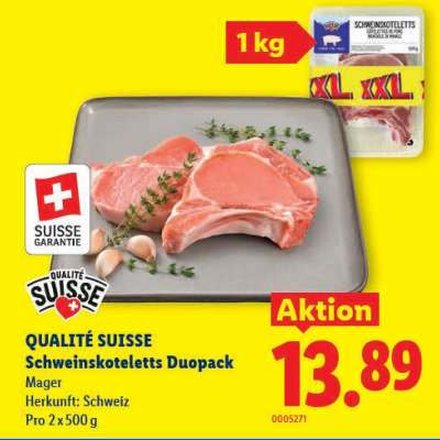 QUALITÉ SUISSE Schweinskoteletts Duopack