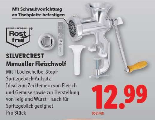 SILVERCREST Manueller Fleischwolf