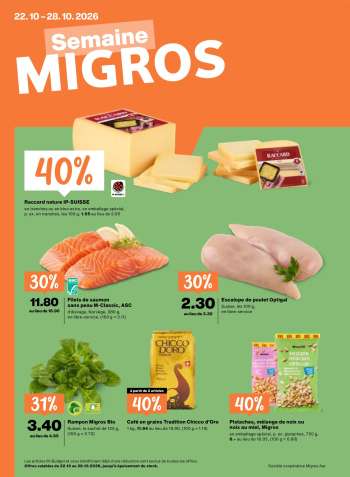 Prospekte Migros - 22.10.2026 - 28.10.2026.
