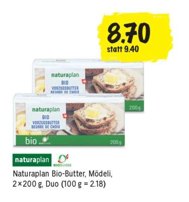 Naturaplan Bio-Butter, Mödeli