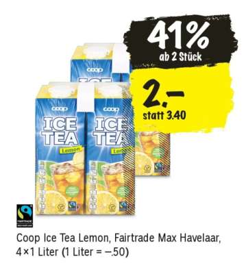 Coop Ice Tea Lemon, Fairtrade Max Havelaar