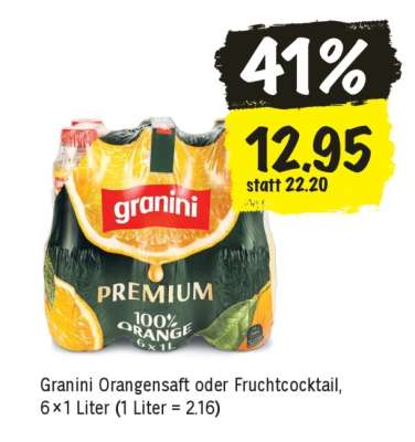 Granini Orangensaft oder Fruchtcocktail