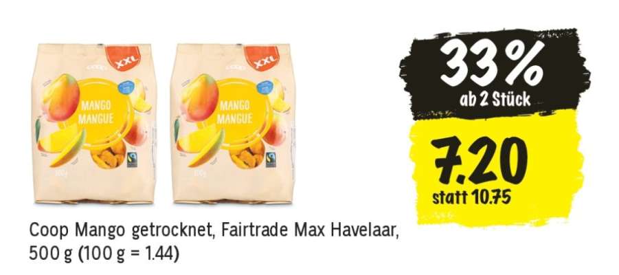 Coop Mango getrocknet, Fairtrade Max Havelaar