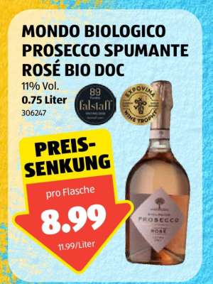 MONDO BIOLOGICO PROSECCO SPUMANTE ROSÉ BIO DOC